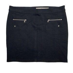 DKNY Jeans | Black Zipper Front Mini Skirt